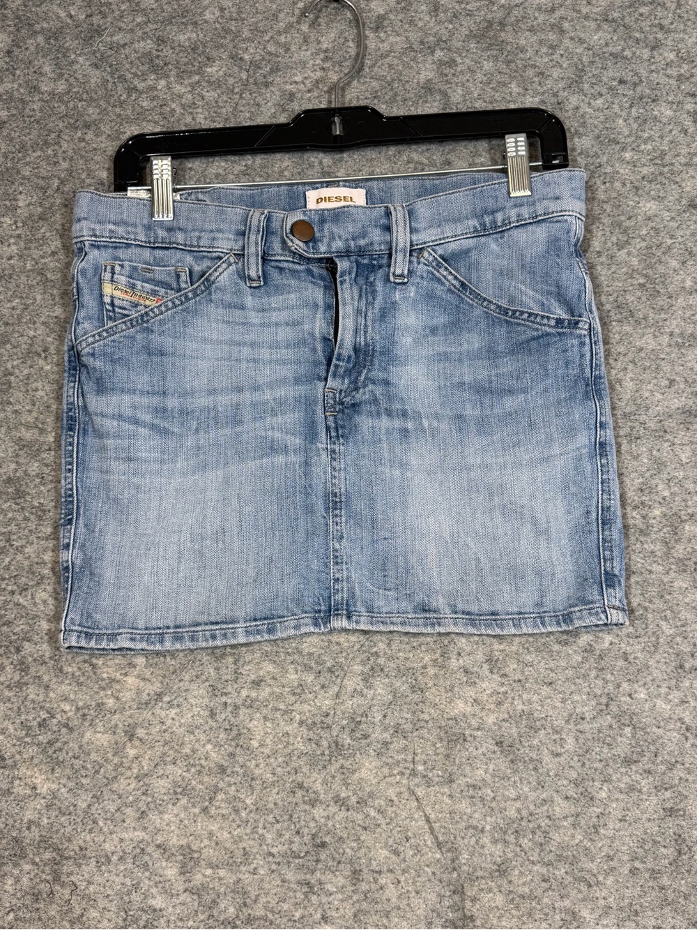 Diesel Y2K 2000s Low RiseDenim Mini Skirt Light Wash Size 26  Casual Jean Skirt